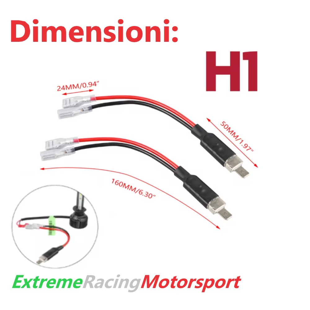 Xtreme Racing Accessori per Illuminazione LED ERM 2-1 H1 LED adattatori coppia Plug&Play