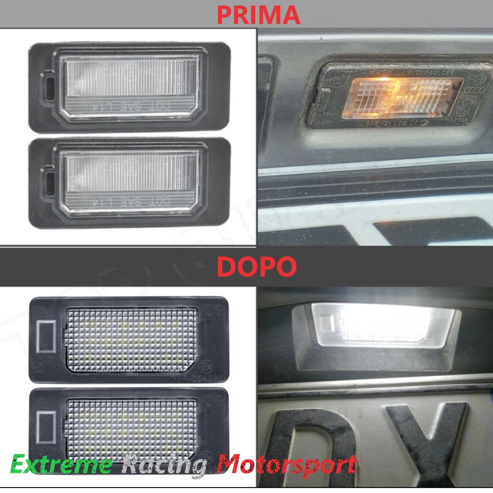 Xtreme Racing Accessori per Illuminazione LED placchette luci targa Fiat 500X 14-25 coppia