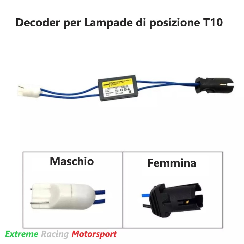Xtreme Racing ERM T10 decoder per lampadine LED W5W coppia
