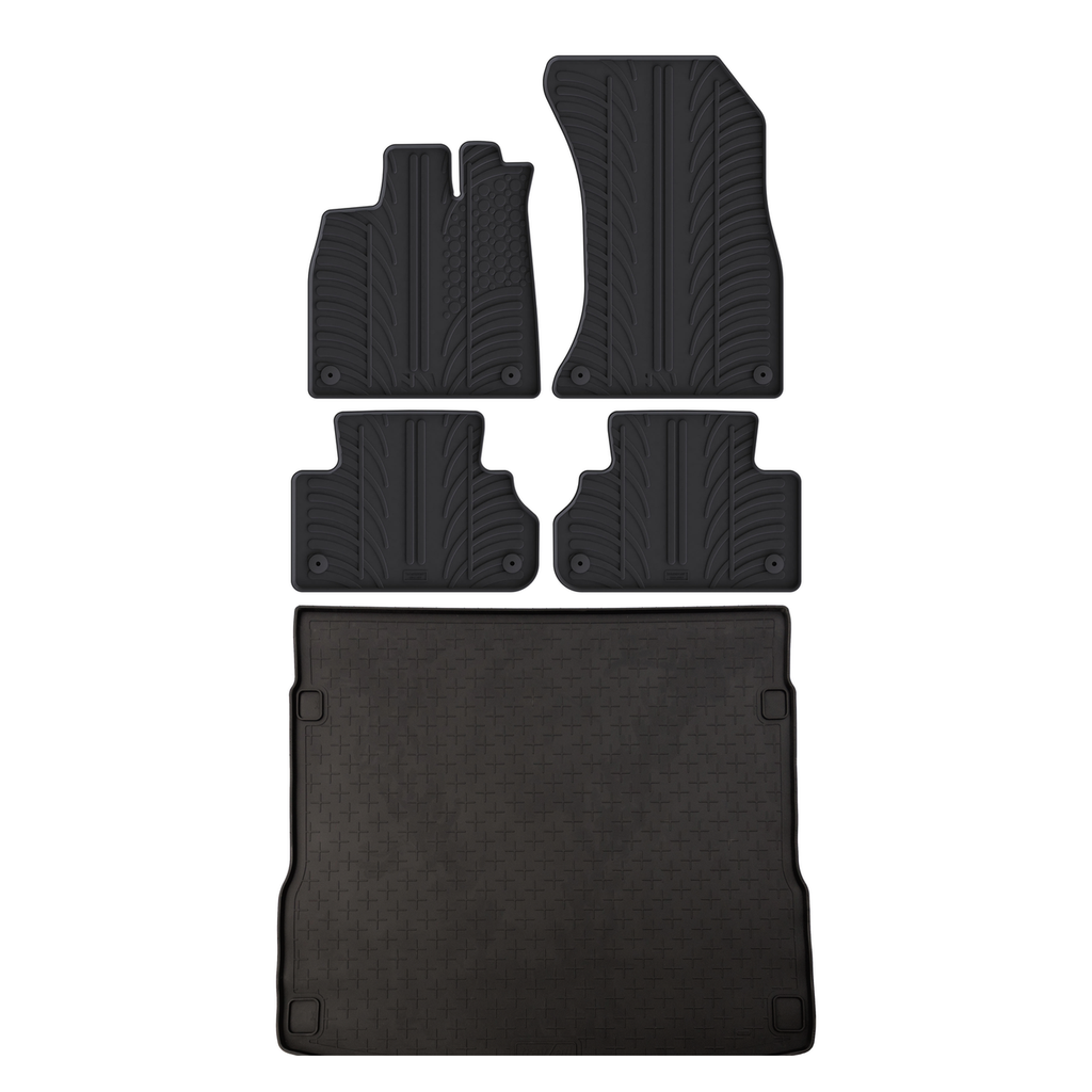Travall Bundles Audi Q5 Rubber Boot Liner and Rubber Car Mats Bundle (2016-2025) set protezione interno anti-fango