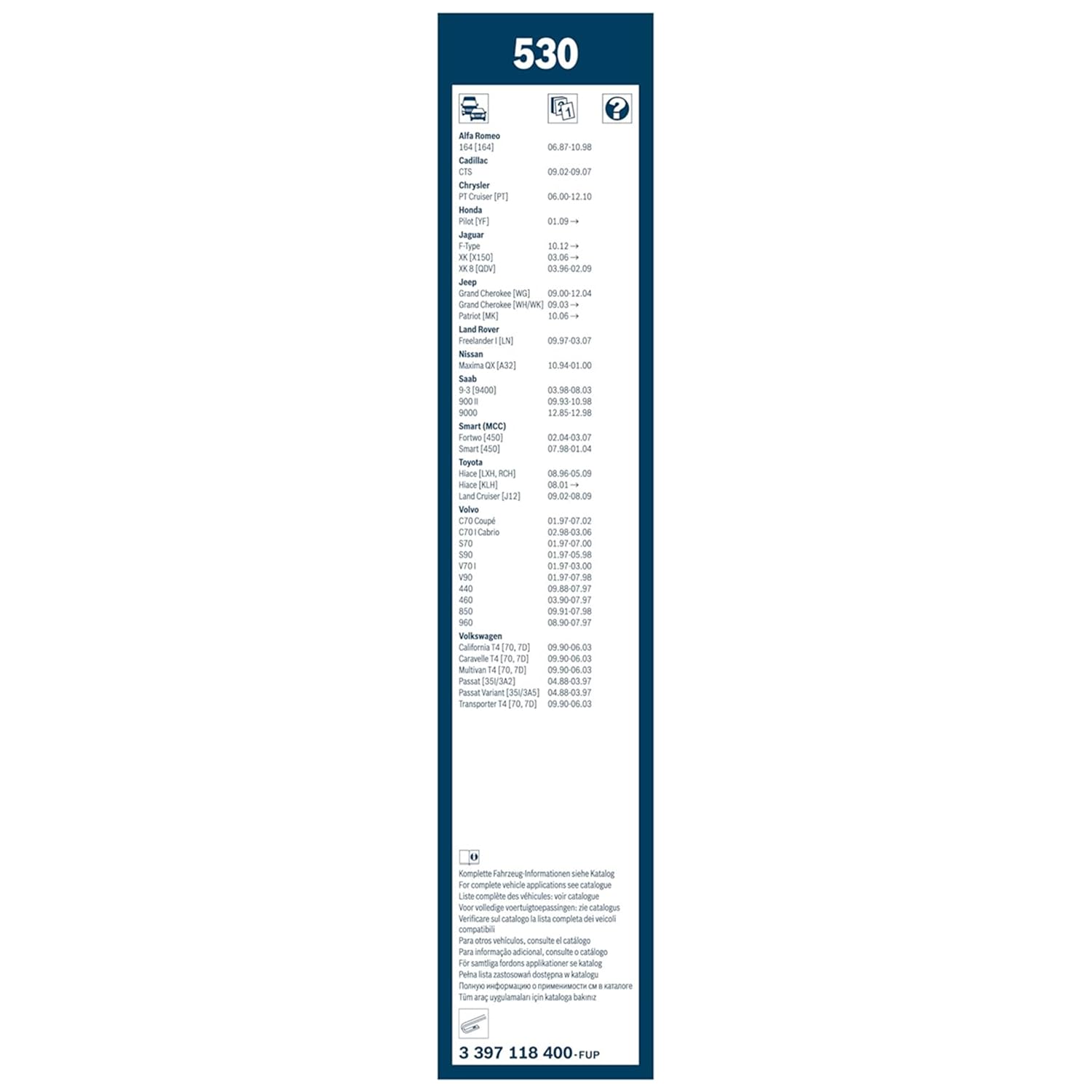 Bosch Twin 3397118400 spazzole tergicristallo anteriori 530 mm senza spoiler