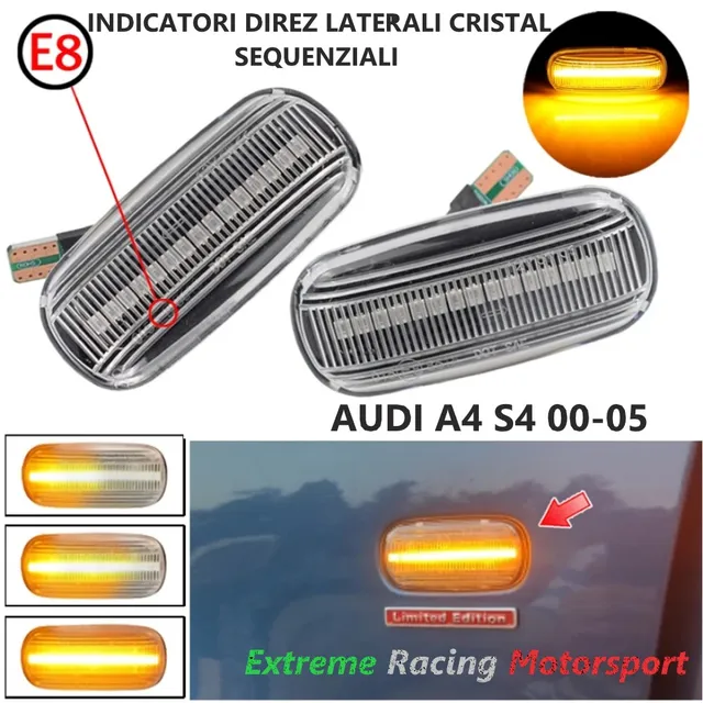 Xtreme Racing Indicatori di Direzione LED Audi A4 S4 00-05 dinamici coppia fumé