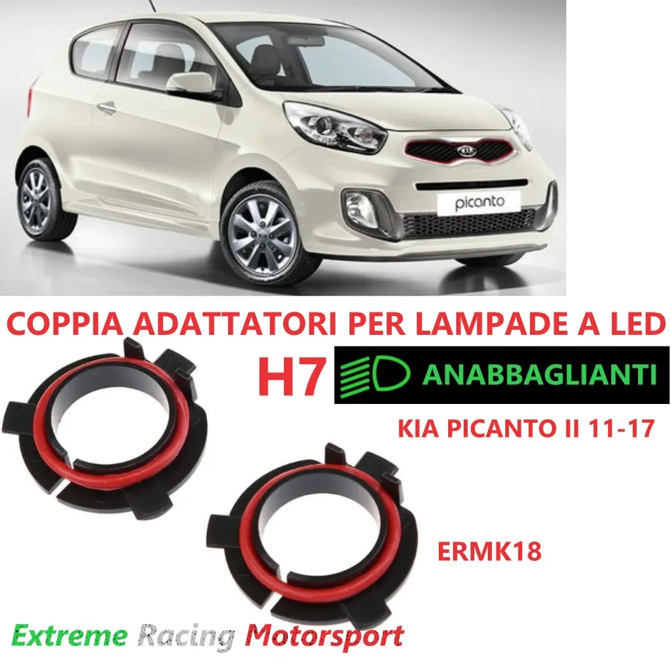 Xtreme Racing Accessori per Illuminazione LED ERMK18 Kia Picanto II 11-17 adattatori H7 coppia Plug&Play