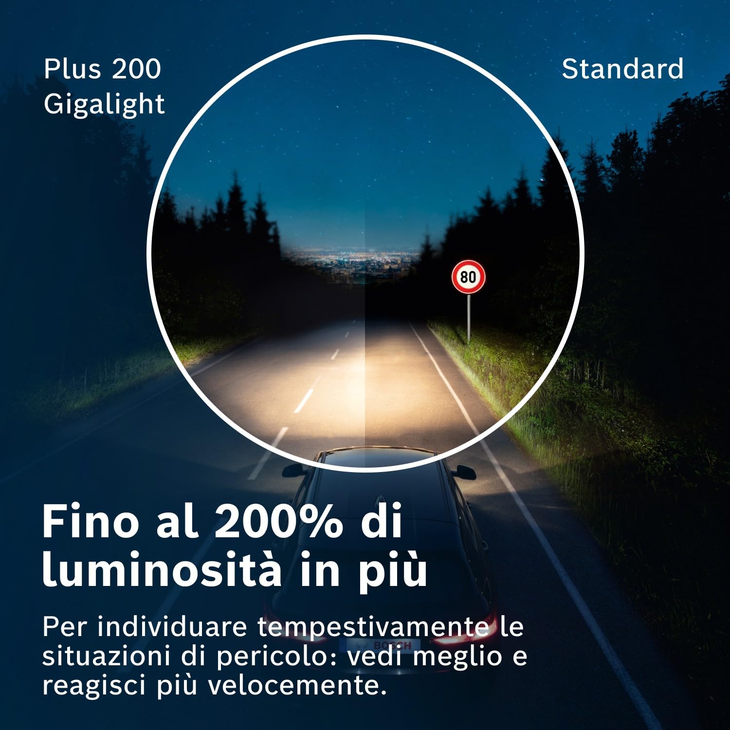 Bosch HCP Lampadine e illuminazione 1987301144 lampadina H4 Plus 200 Gigalight 1 lampadina luce più bianca