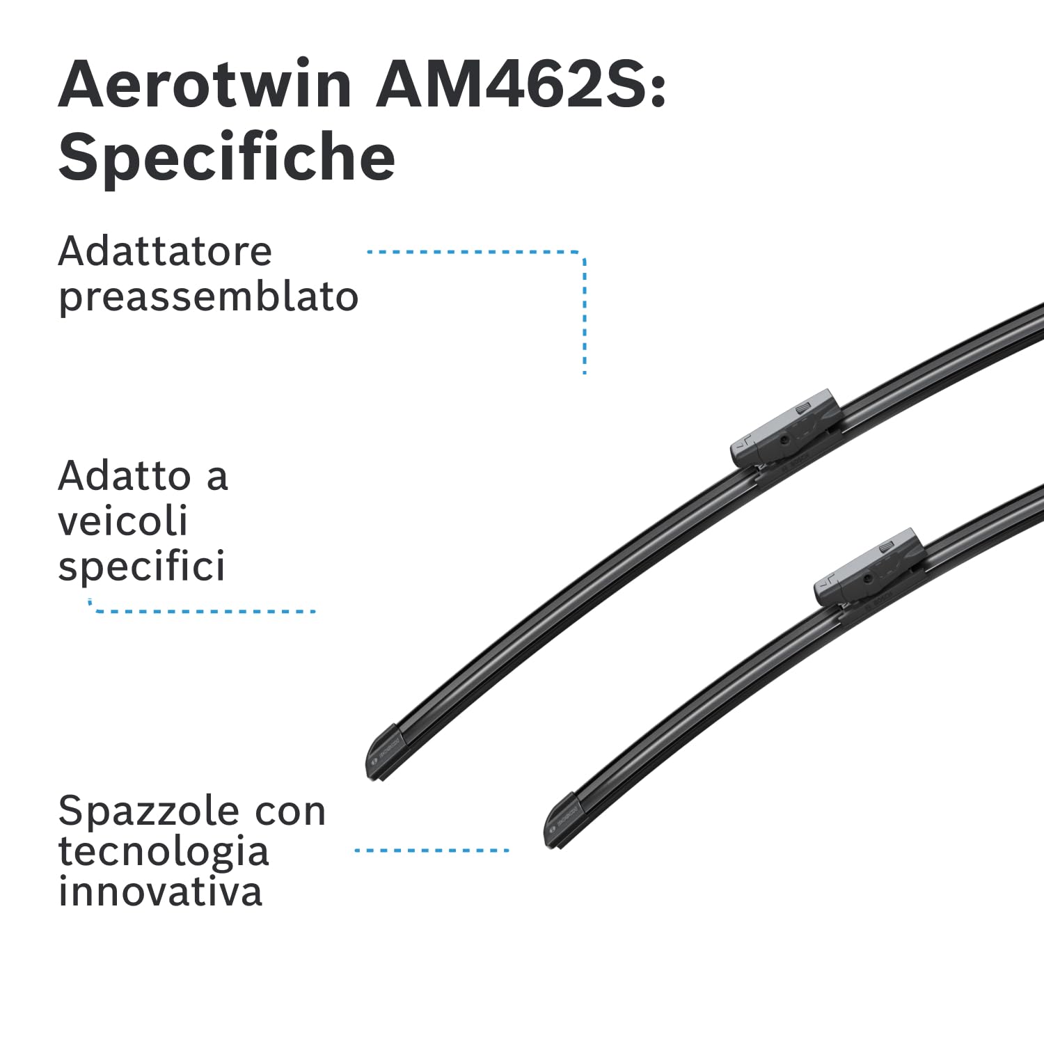 Bosch Spazzole tergicristallo AM462S Aerotwin set 2 pezzi anteriori piatte
