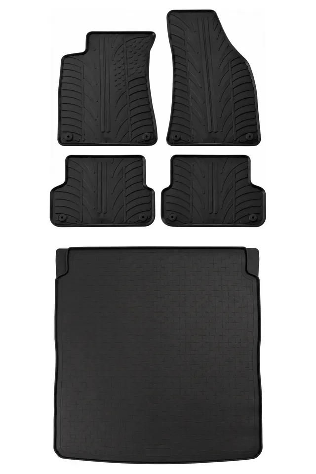 Travall Bundles Audi A4 Tappetino bagagliaio e tappetini gomma 2001-2008