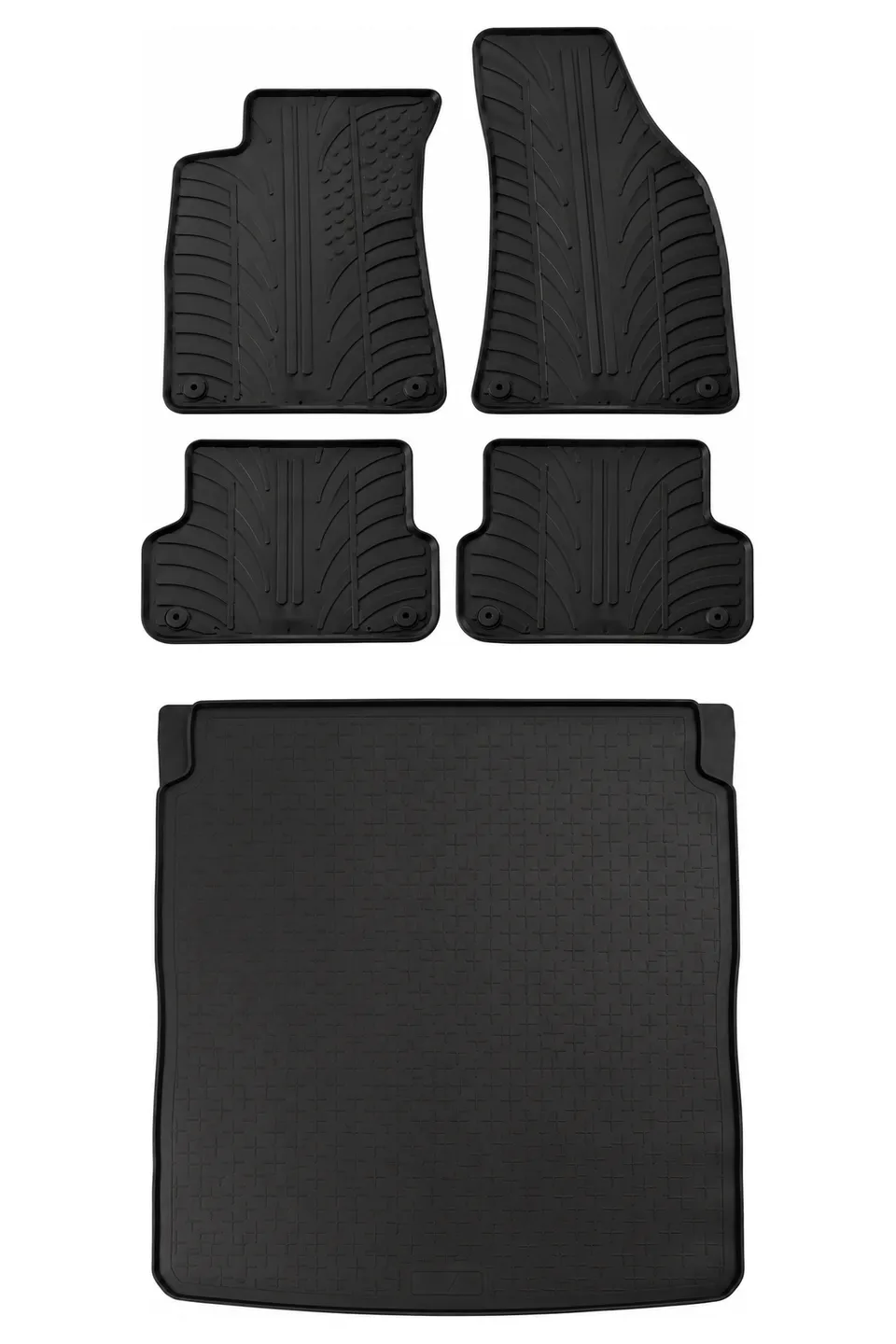 Travall Bundles Audi A4 Tappetino bagagliaio e tappetini gomma 2001-2008