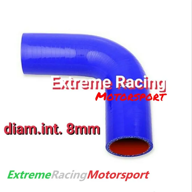 Xtreme Racing Impianto Carburante e Regolatori di Pressione curva siliconica 90° carburante 8 mm blu