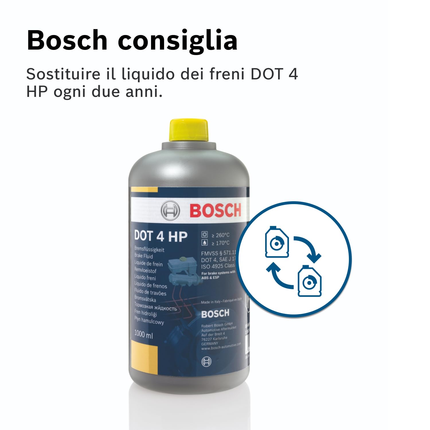 Bosch Sistema frenante DOT 4 HP liquido freni 1 L per ABS ESP