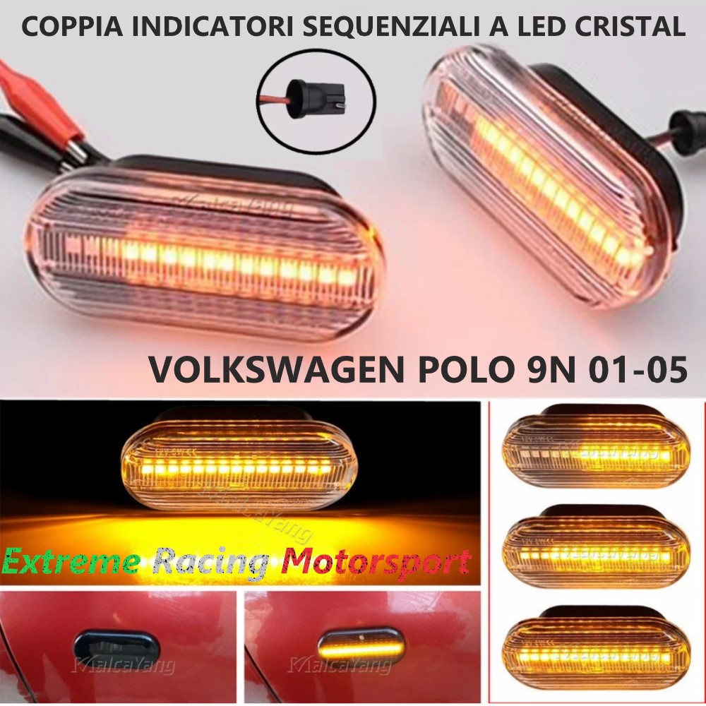 Xtreme Racing Indicatori di Direzione LED VW Polo 9N 01-05 indicatori dinamici coppia fumé IP68
