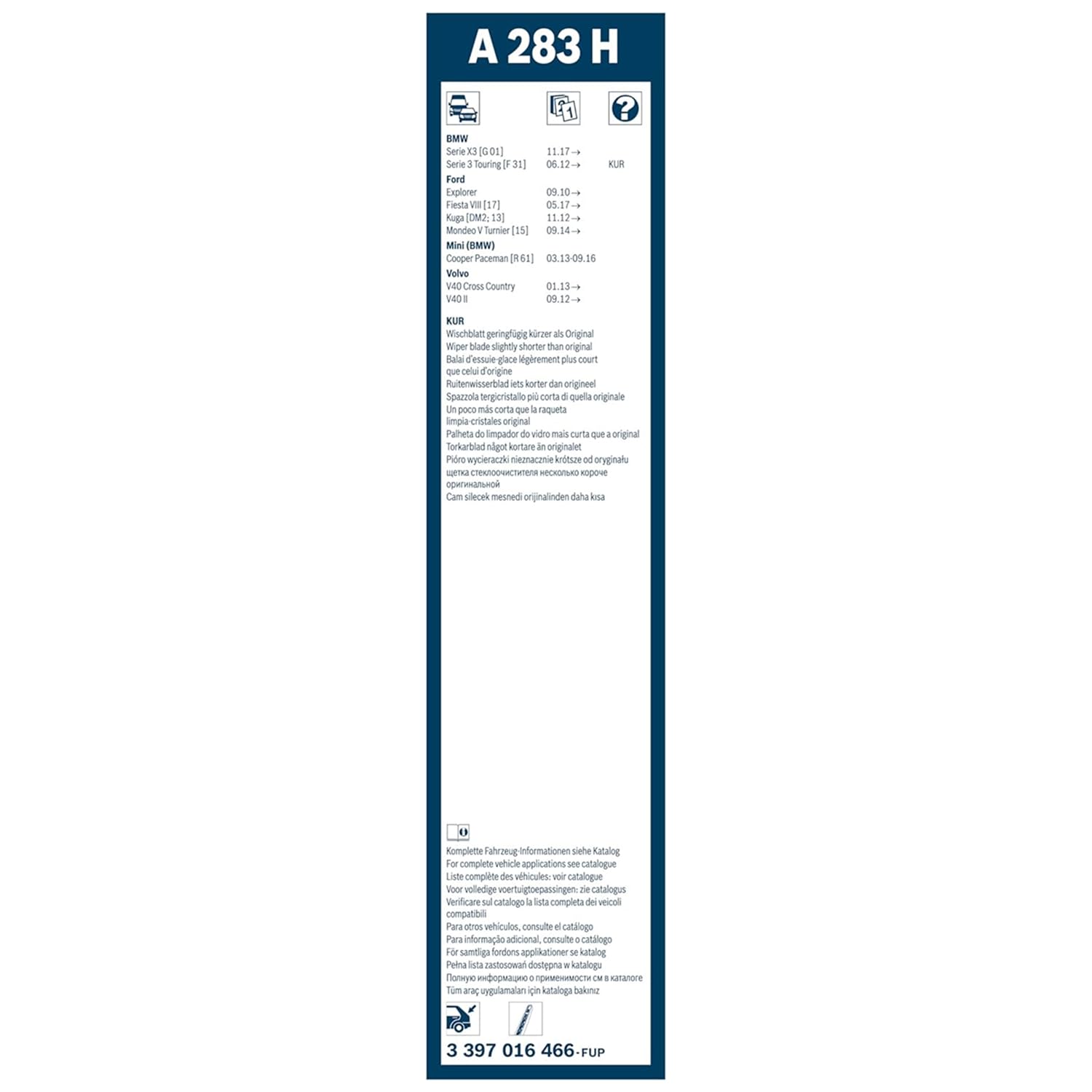 Bosch HCP Spazzole tergicristallo 3397016466 Aerotwin A283H posteriore 280 mm