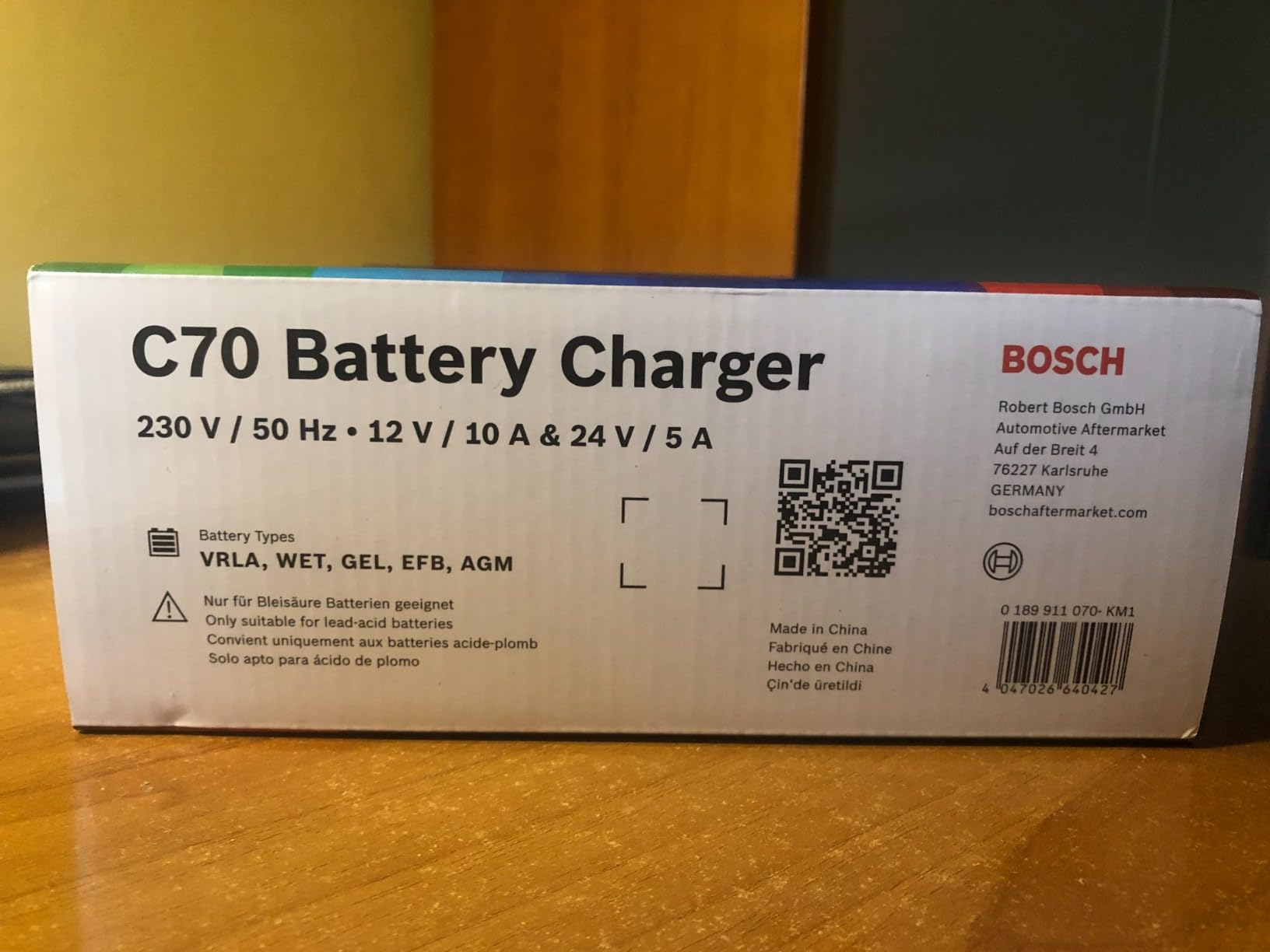 Bosch HCP Caricabatterie e avviatori C70 10 A 12/24 V per batterie AGM