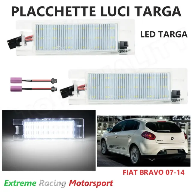 Xtreme Racing Accessori per Illuminazione LED placchette luci targa Fiat Bravo 06-14 bianche 2 pezzi