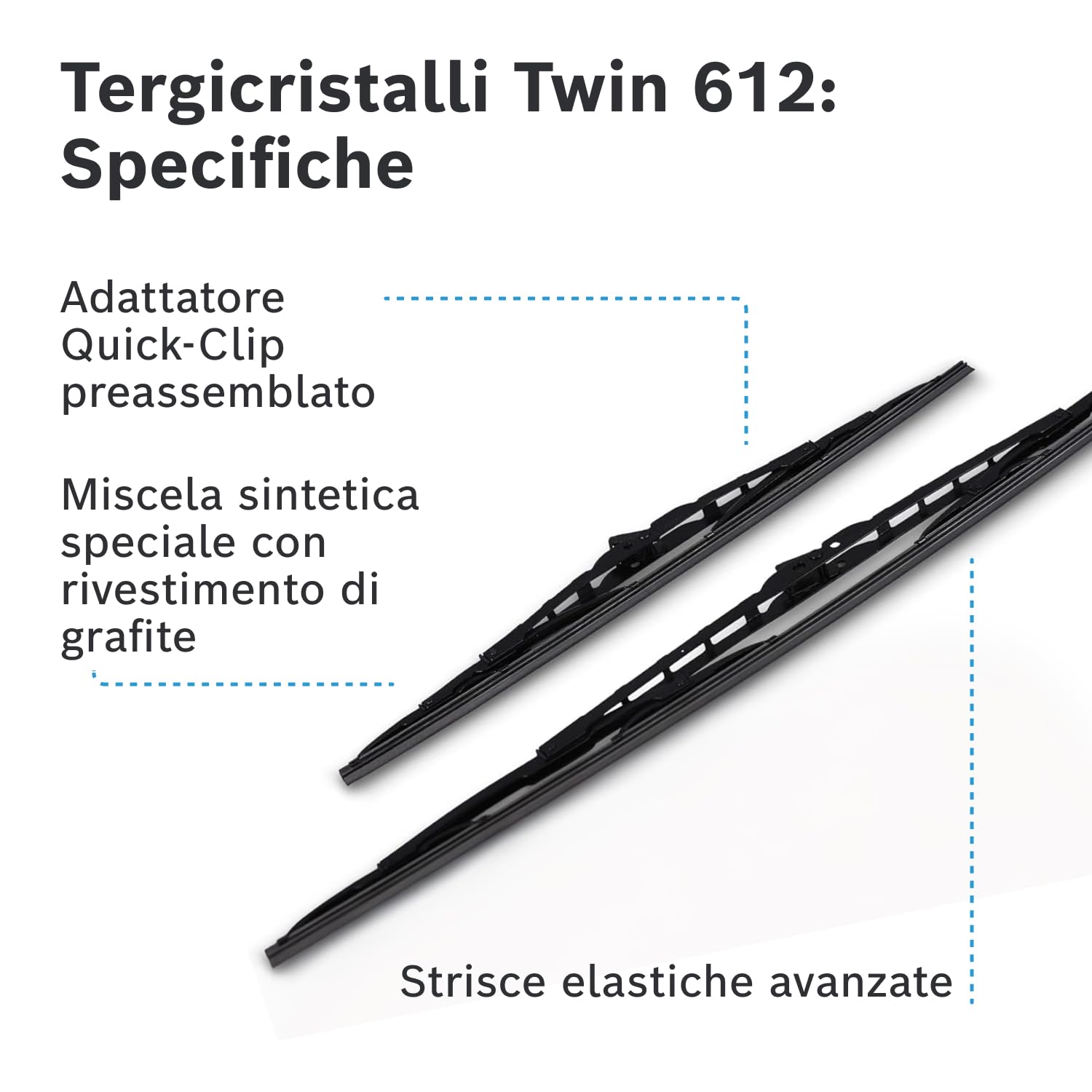 Bosch HCP Spazzole tergicristallo Twin 612 600/400 mm anteriori