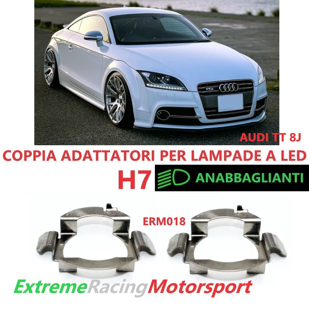 Xtreme Racing Accessori per Illuminazione LED ERM018 adattatori H7 Audi TT 8J metallo