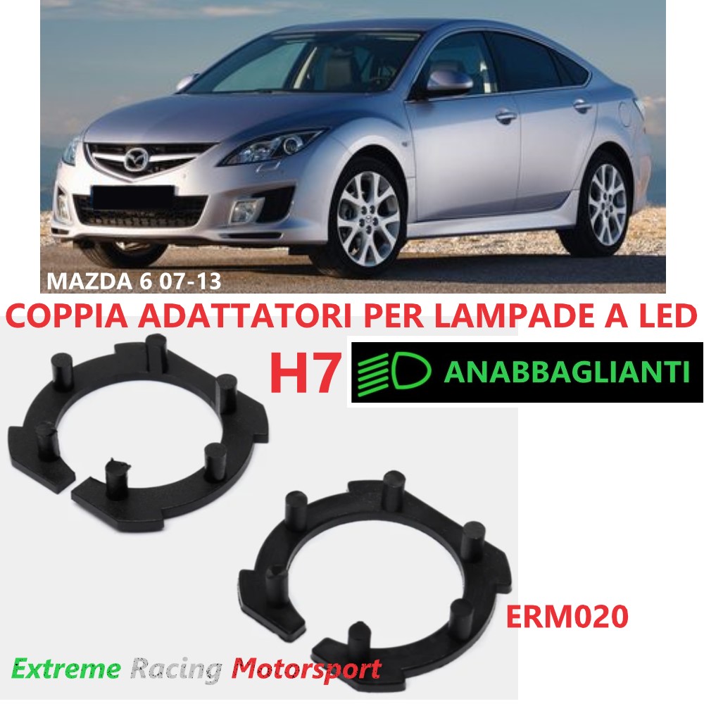 Xtreme Racing Accessori per Illuminazione LED ERM020 adattatori H7 Mazda 6 GH coppia ABS