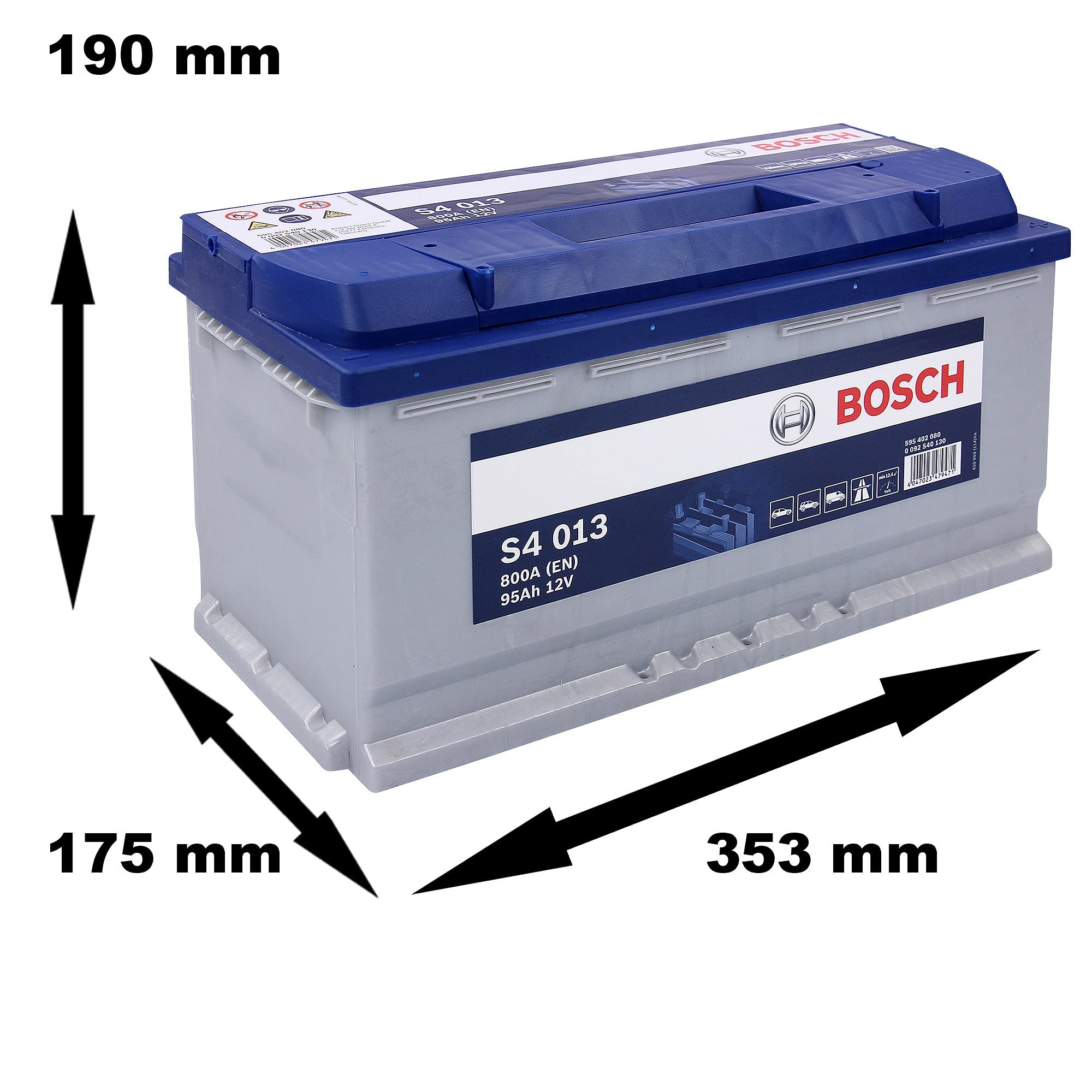 Bosch Batterie S4013 batteria auto 95 Ah 800 A Tipo 019