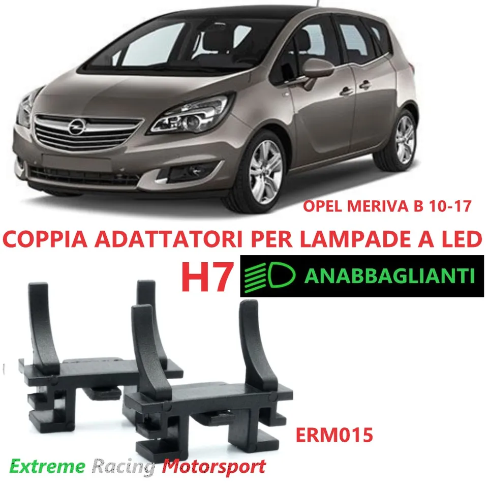 Xtreme Racing Accessori per Illuminazione LED ERM015 adattatori H7 LED Opel Meriva B 2010-2017, coppia