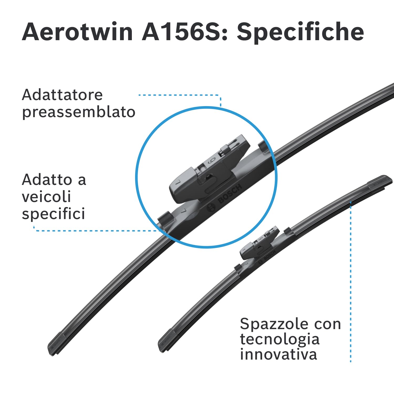 Bosch HCP Spazzole tergicristallo 3397014156 Aerotwin A156S spazzola anteriore