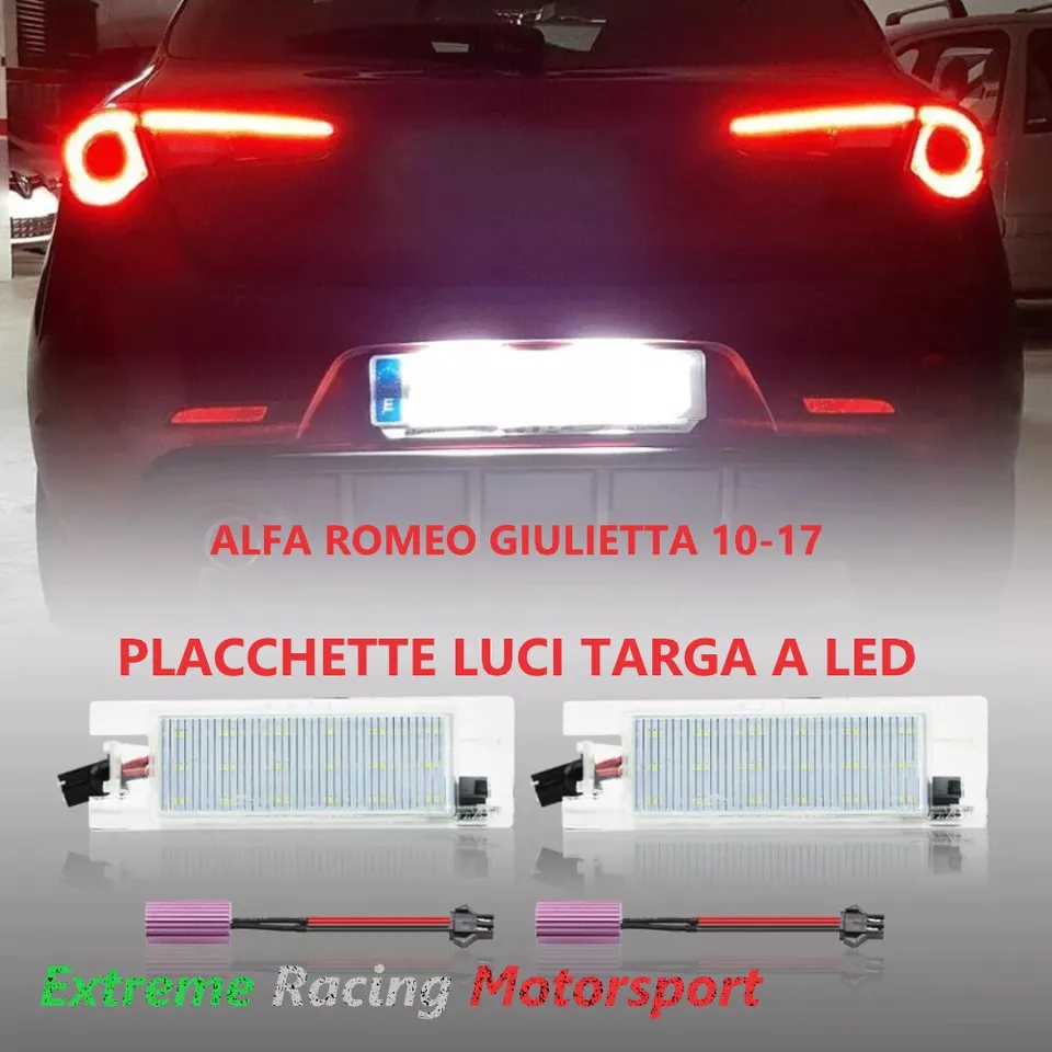 Xtreme Racing Accessori Illuminazione LED Alfa Romeo Giulietta 10-20 placchette targa LED coppia, bianco