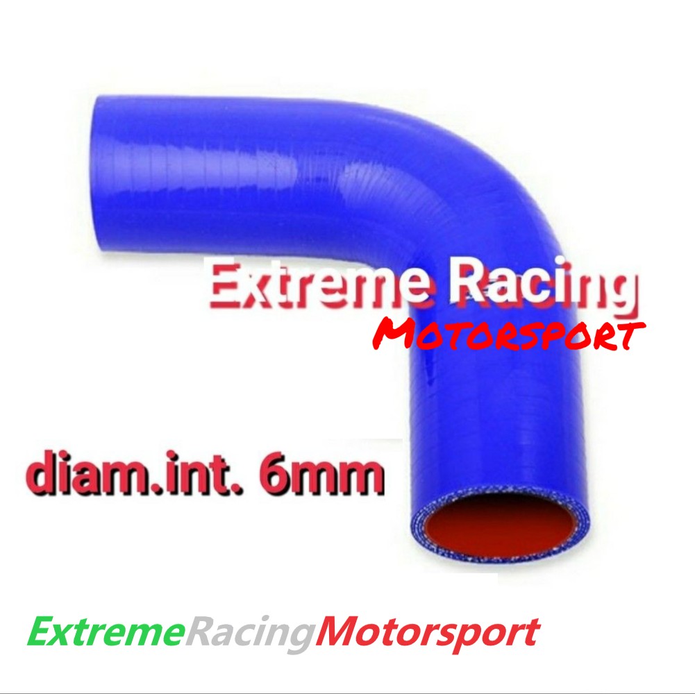 Xtreme Racing Impianto Carburante curva siliconica 90° 6 mm blu 10×10 cm rinforzata