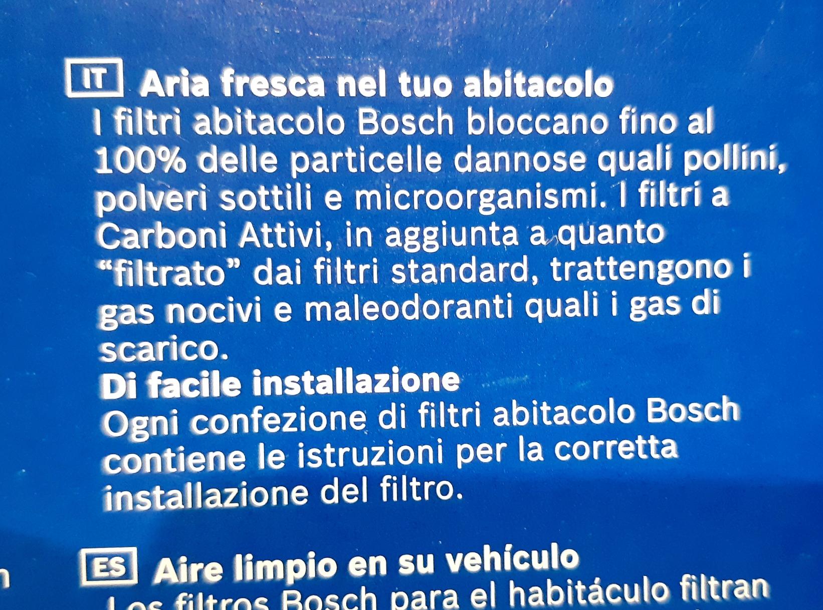 Bosch HCP Filtri 1987432598 filtro abitacolo carboni attivi antiodore