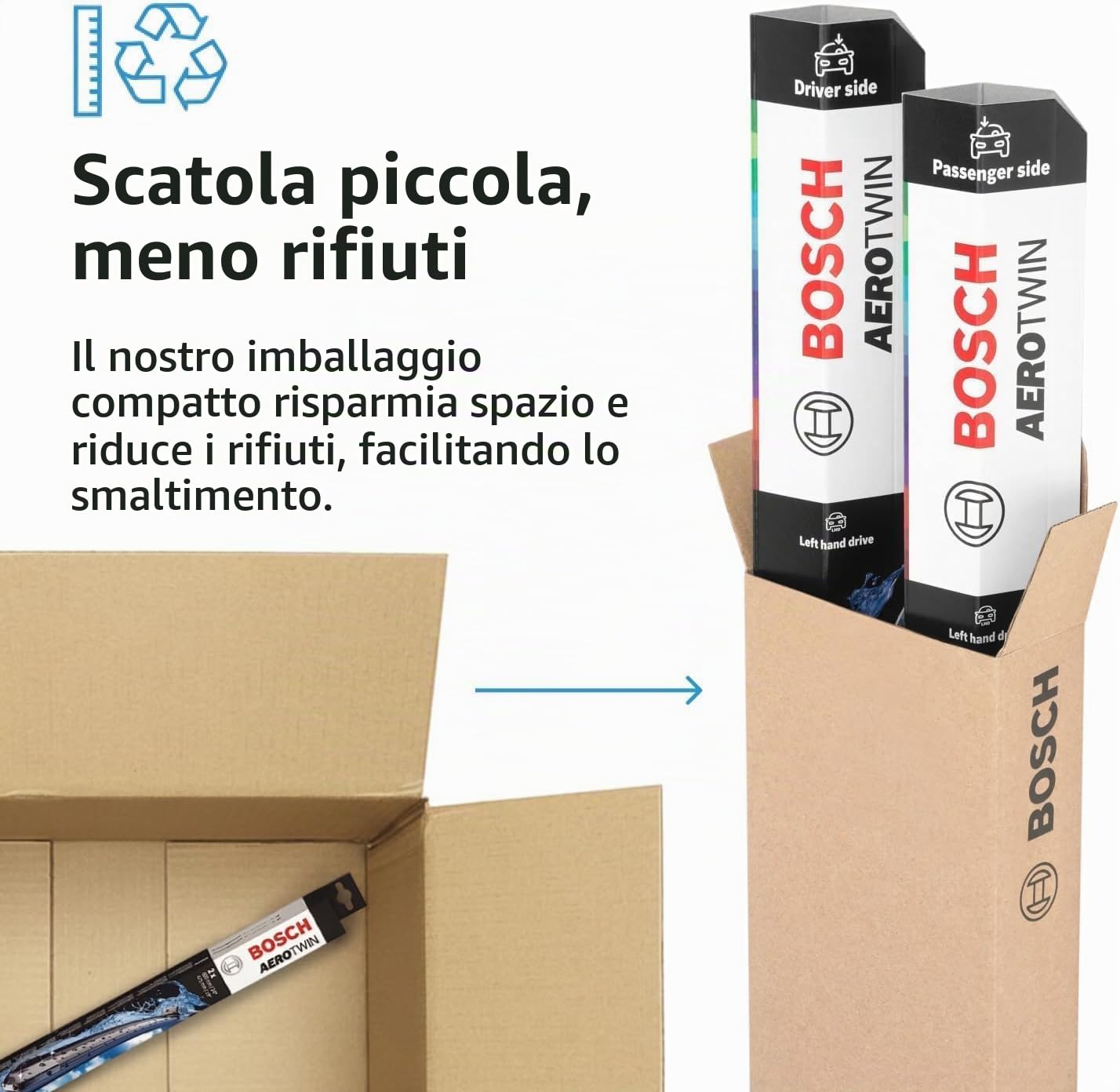 Bosch Spazzole tergicristallo Aerotwin eA 555 S tergicristalli anteriori 2 pezzi