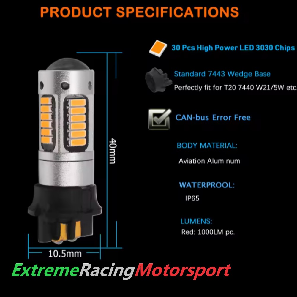 Xtreme Racing Lampadine LED PWY24W arancioni CANBUS coppia