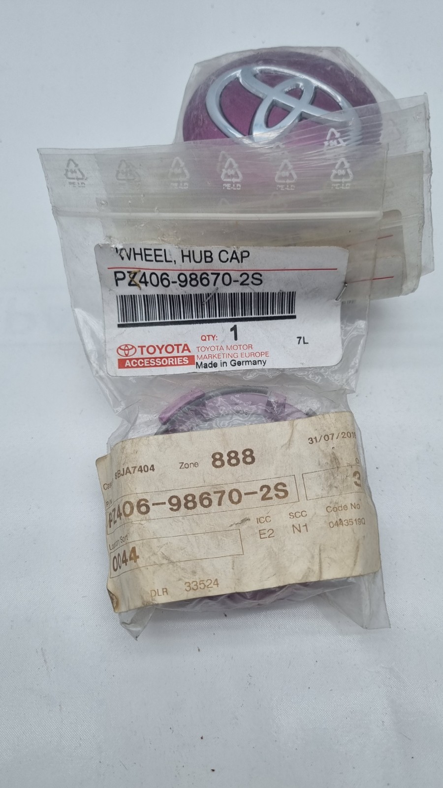 Pomili Altro auto Toyota tappi coprimozzo viola PZ406-98670-2S set 4