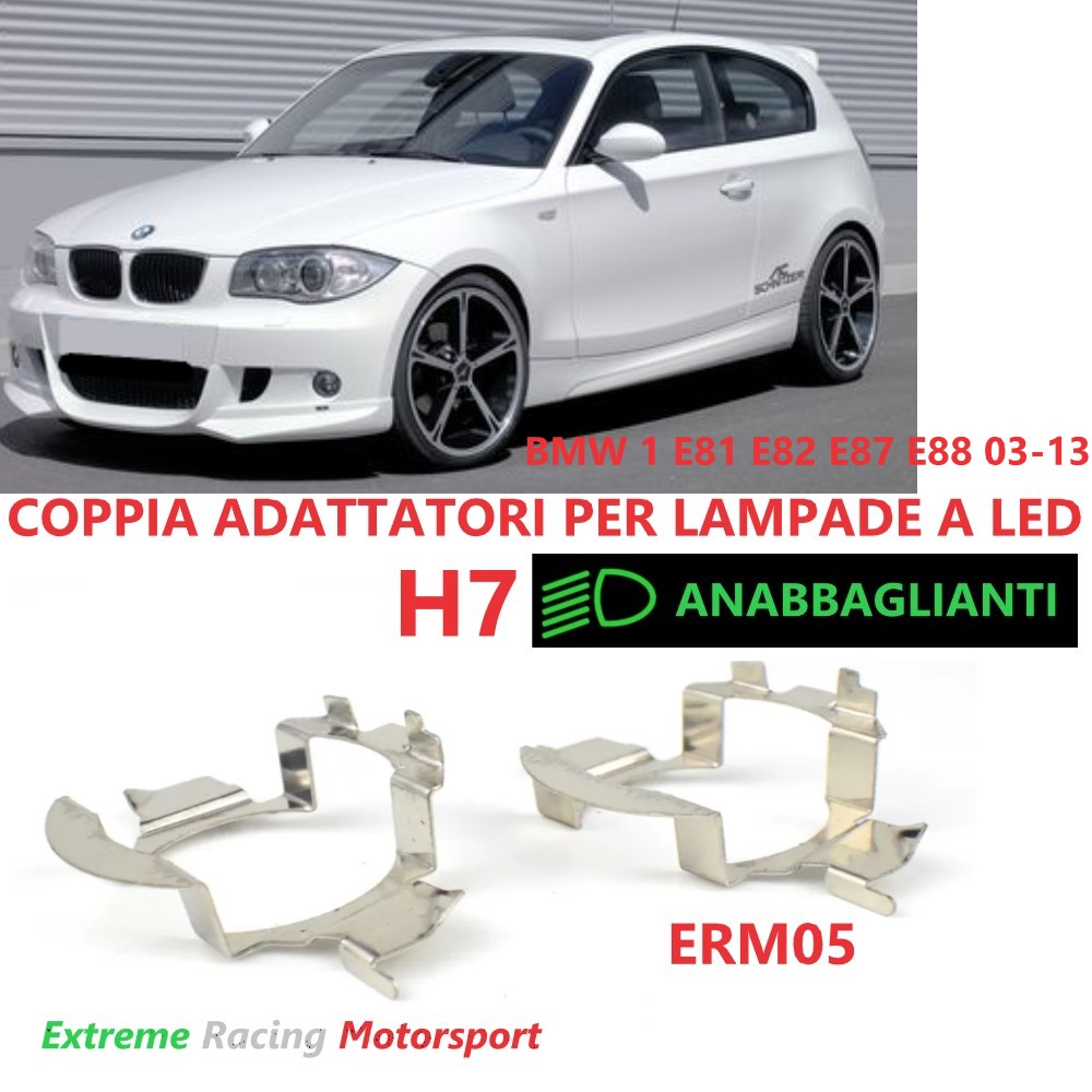 Xtreme Racing Accessori per Illuminazione LED ERM005 adattatori H7 BMW Serie 1, coppia in metallo