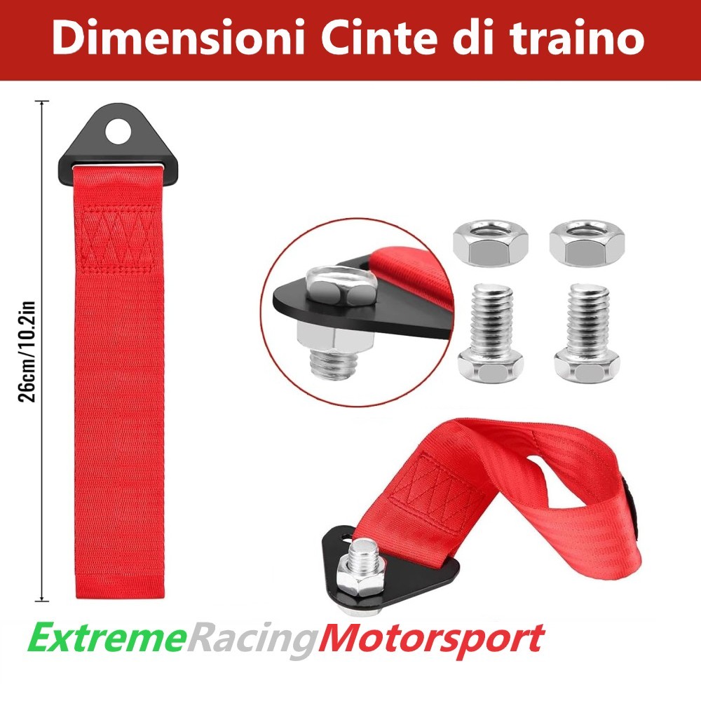 Xtreme Racing Decorazioni Auto e Adesivi ERM SP Cinta di Traino Rossa 2000 kg