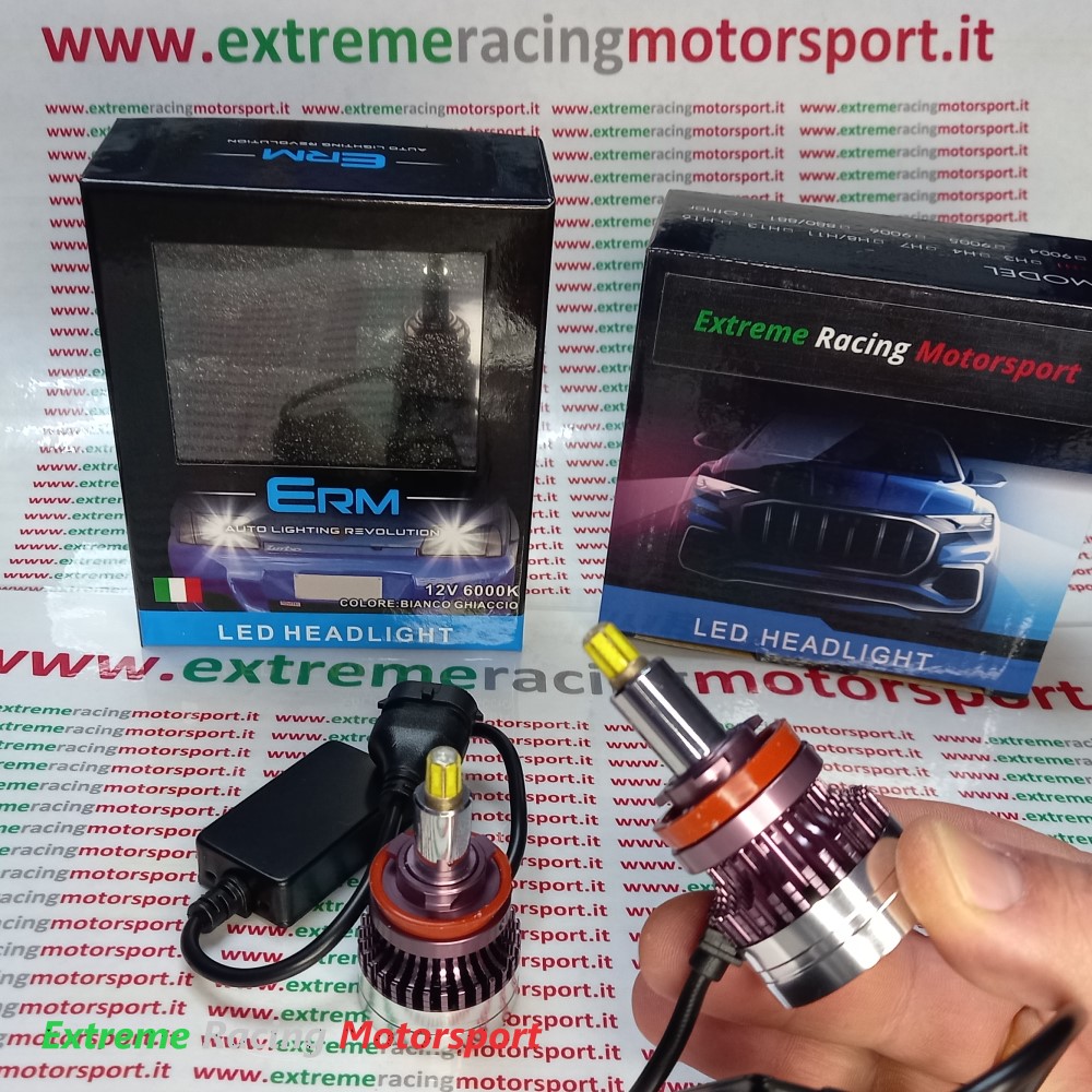 Xtreme Racing Lampadine LED ERM R9 360° H11 lampade LED coppia 80 W fari lenticolari