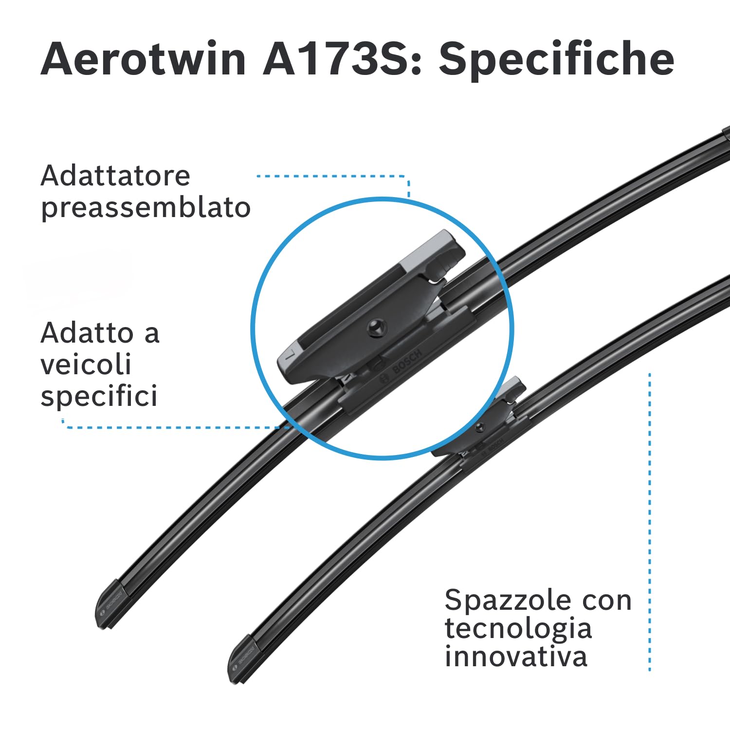 Bosch HCP Spazzole tergicristallo Aerotwin Spoiler A173S 2 pezzi