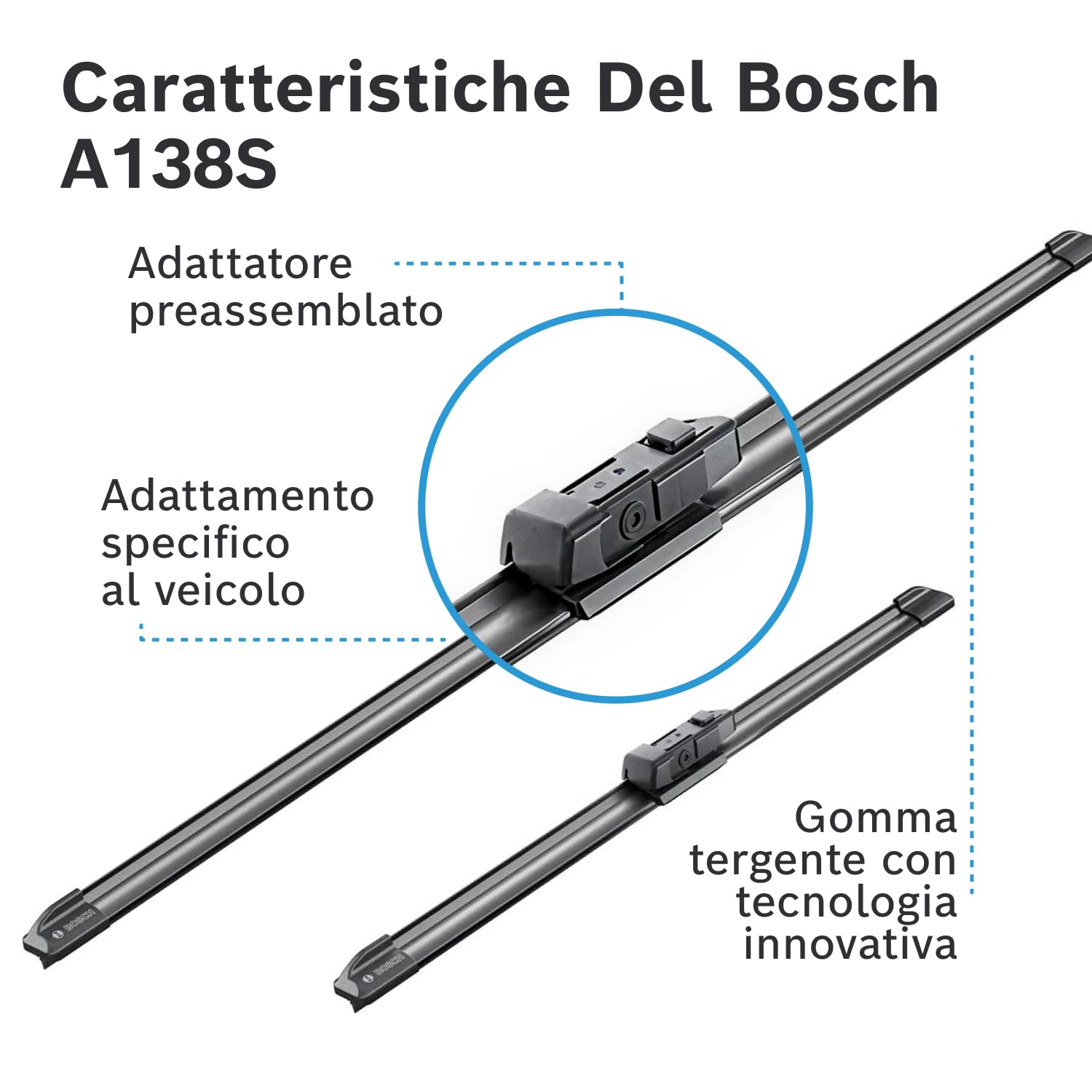 Bosch HCP Spazzole tergicristallo 3397014138 Aerotwin A138S 600/400 mm 2 pezzi