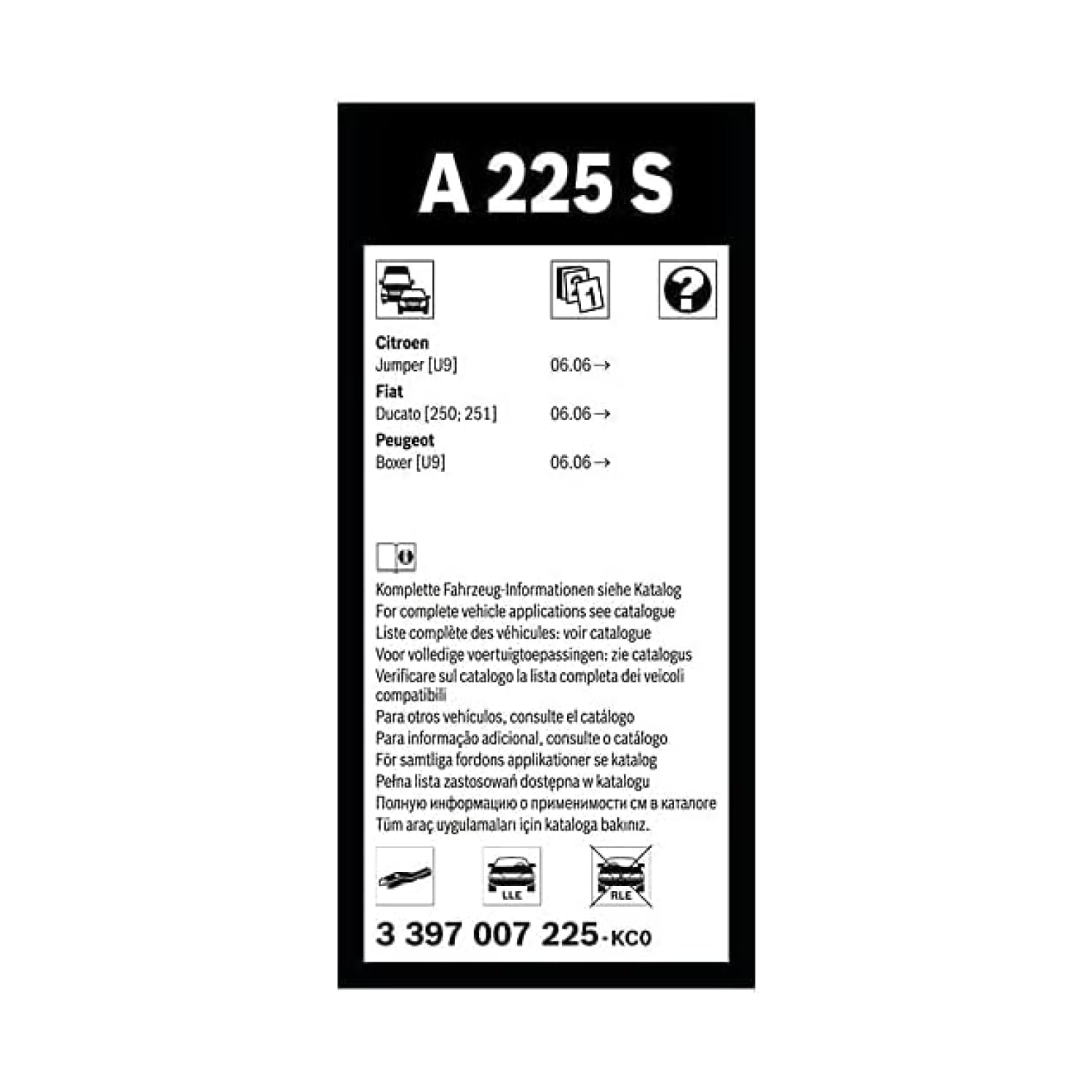 Bosch Aerotwin A225S tergicristalli 650/550 mm, set 2 flat blade