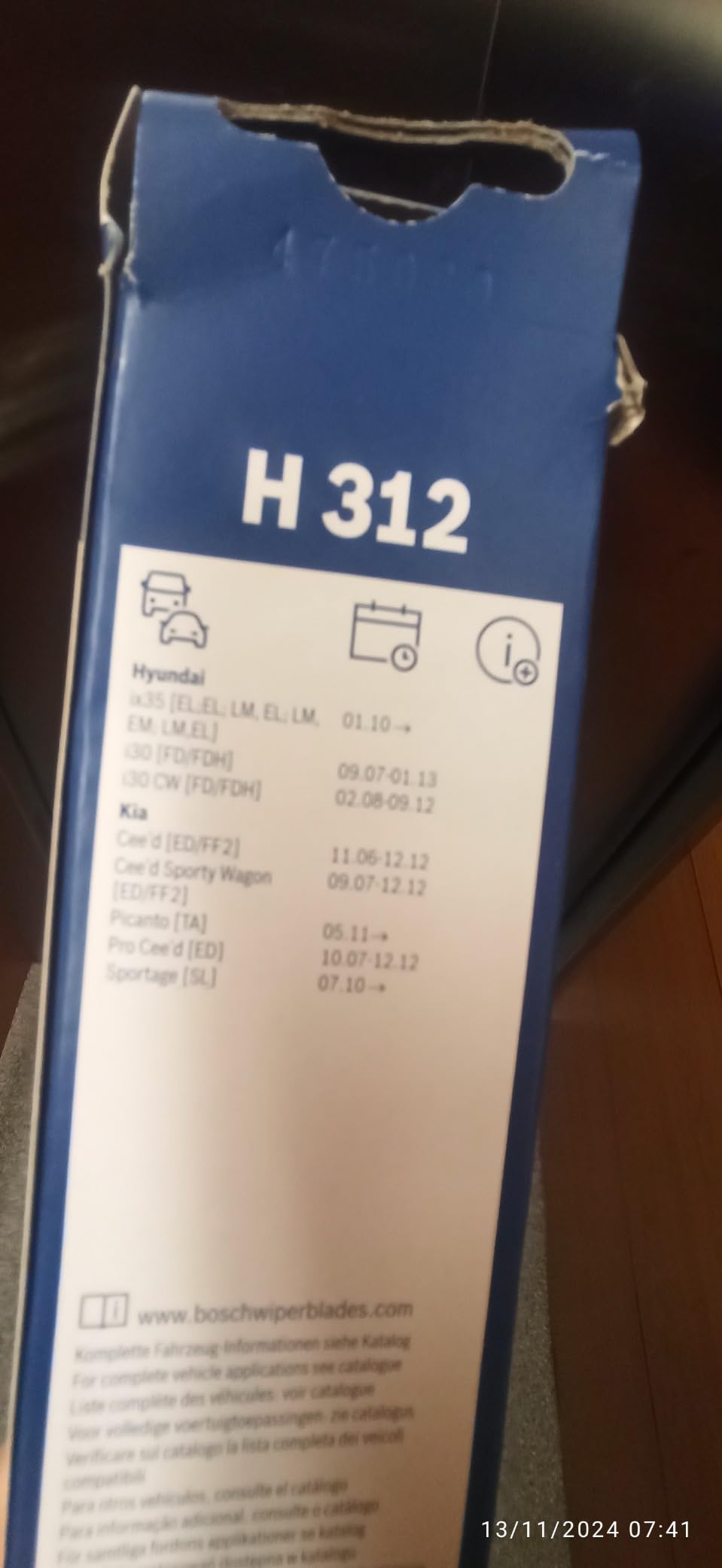 Bosch Spazzole tergicristallo H312 posteriore 300 mm 1 pezzo