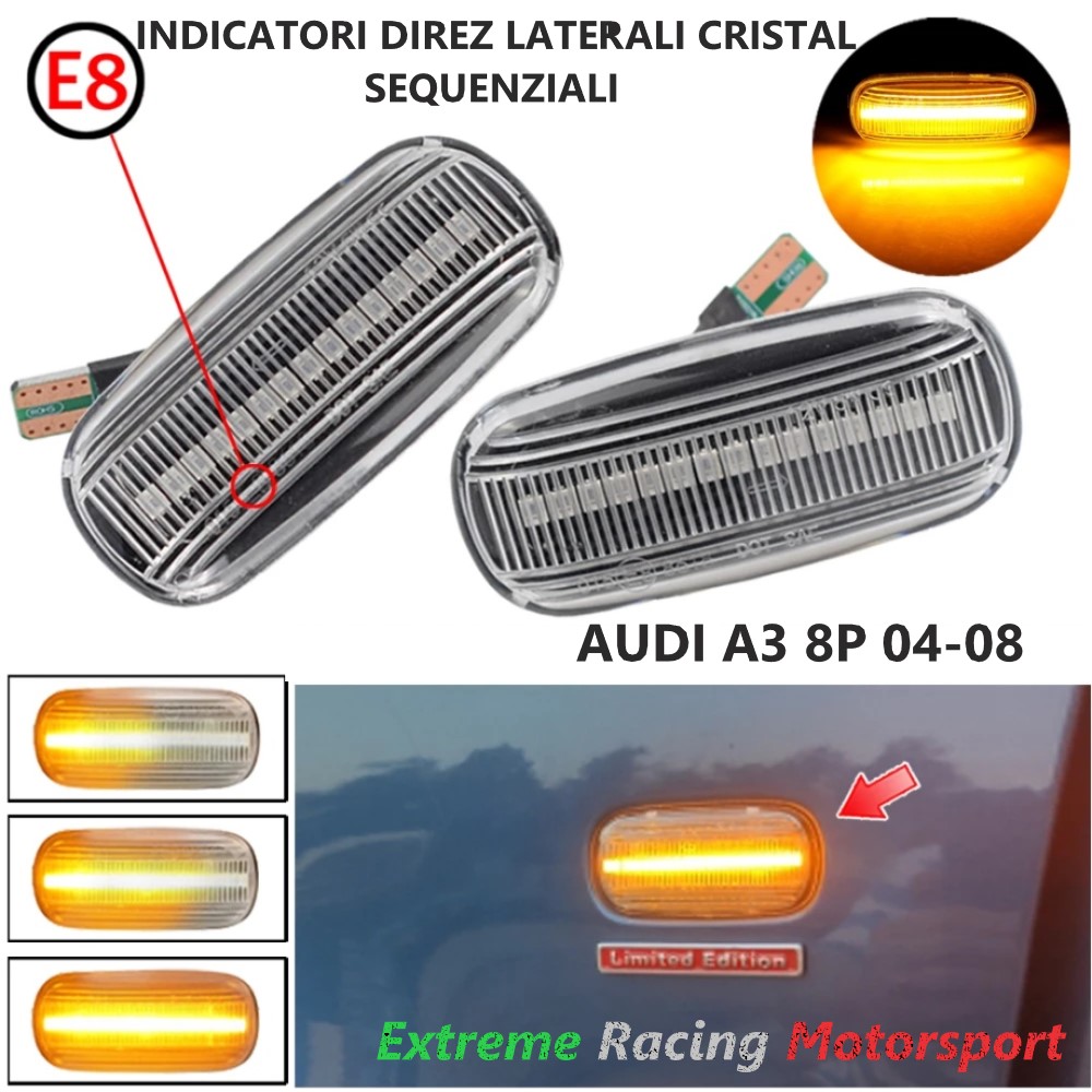 Xtreme Racing Indicatori direzione Led Dinamici Audi A3 8P 04-08 coppia