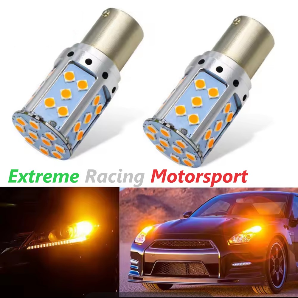Xtreme Racing Lampadine LED ERM BA15S P21W 35 LED arancioni coppia Canbus