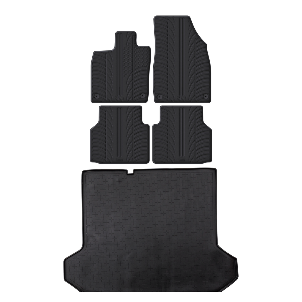 Travall Bundles Audi Q4 e-tron Tappetino bagagliaio e tappetini auto in gomma 2021- kit 2 pezzi resistente