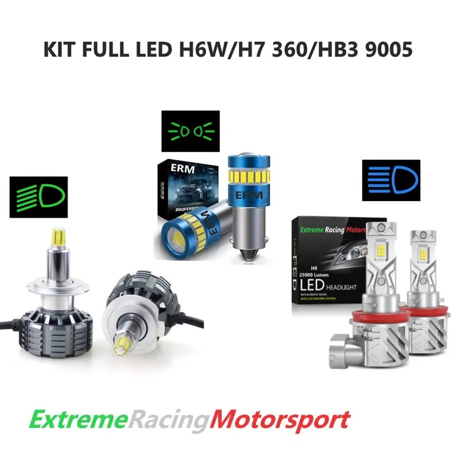 Xtreme Racing Kit Illuminazione LED FULL LED H6W/H7 360° 20K/HB3 9005 PP