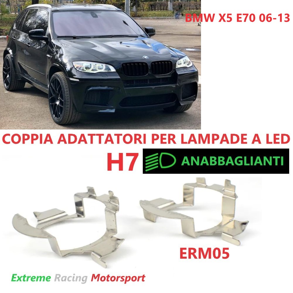 Xtreme Racing Accessori per Illuminazione LED ERM005 BMW X5 E70 06-13 adattatori portalampade H7