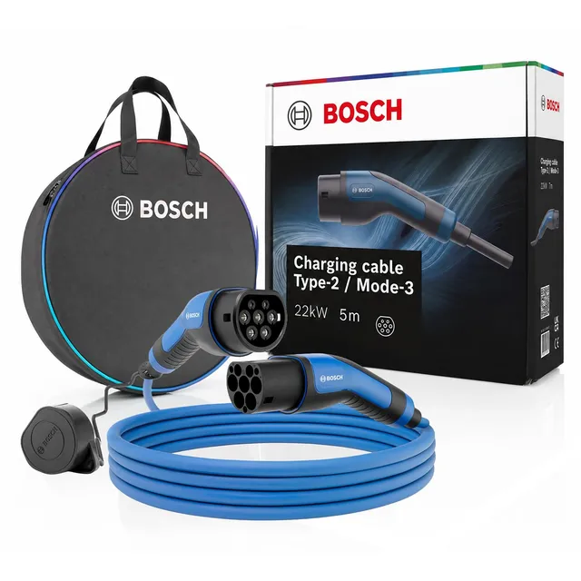 Bosch Accessori cavo ricarica auto elettrica Tipo 2 22 kW 5 m IP54