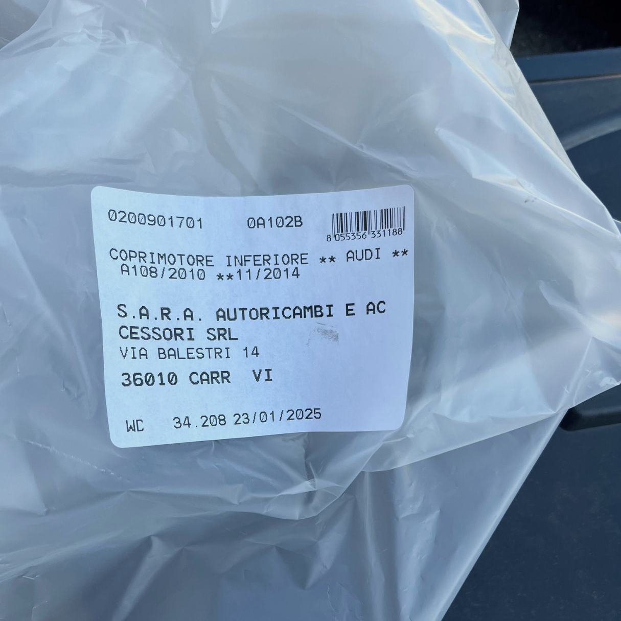 Sara Autoricambi Carrozzeria AD1201900 riparo motore inferiore