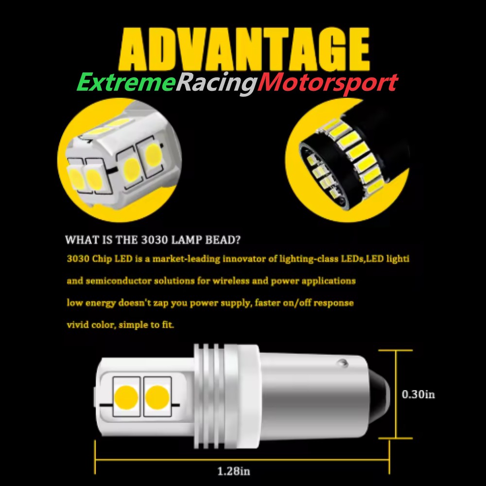 Xtreme Racing Lampadine LED ERM H21W BAY9S arancioni CANBUS coppia