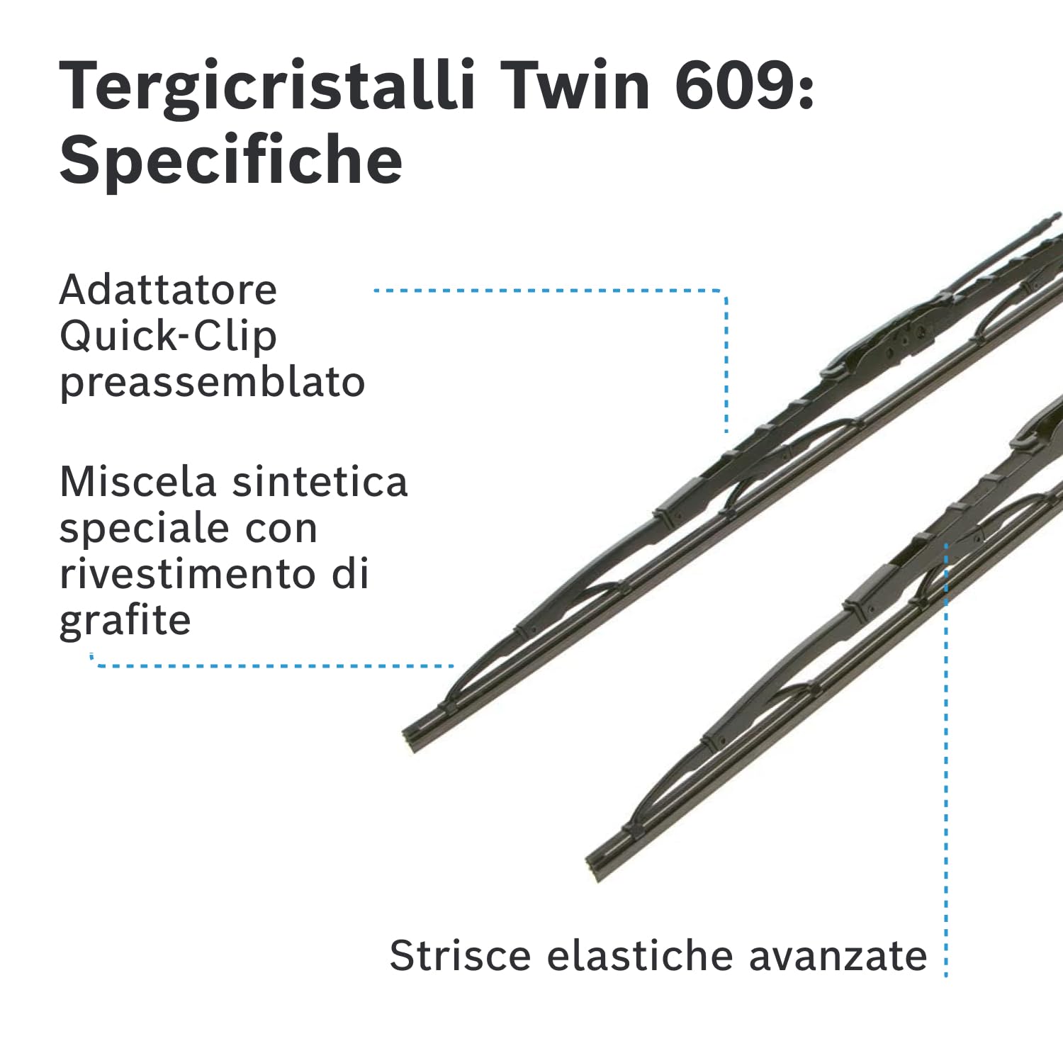 Bosch Twin 609 3397118309 tergicristalli 600 mm senza spoiler