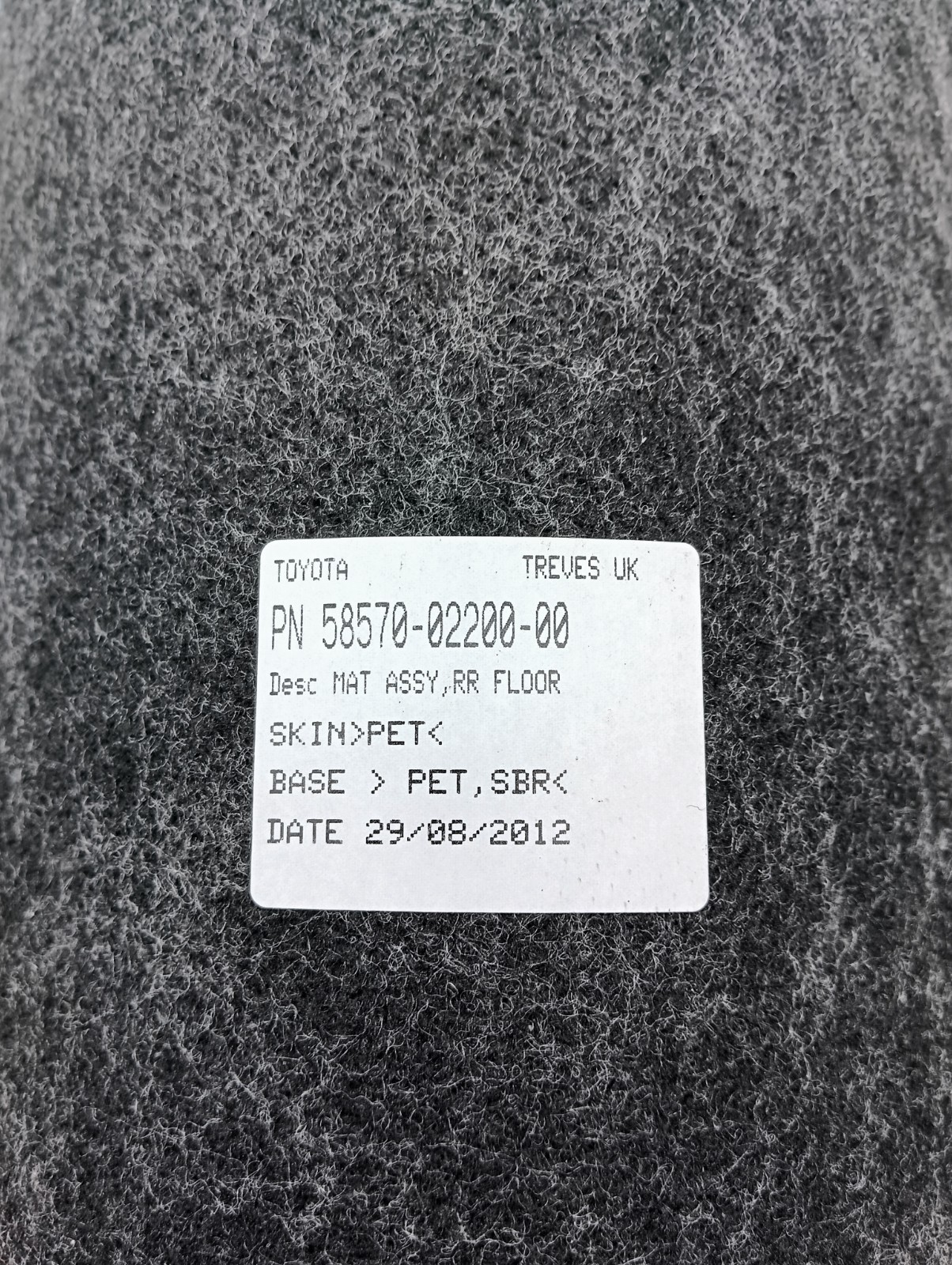 Pomili Rivestimenti interni Toyota Auris Corolla tappetino bagagliaio nuovo OEM 58570-02200