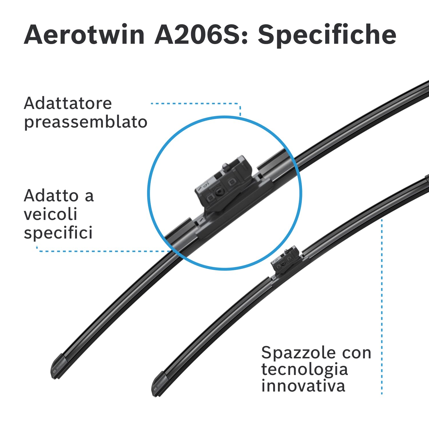Bosch Spazzole tergicristallo Aerotwin A206S 2 pezzi anteriori