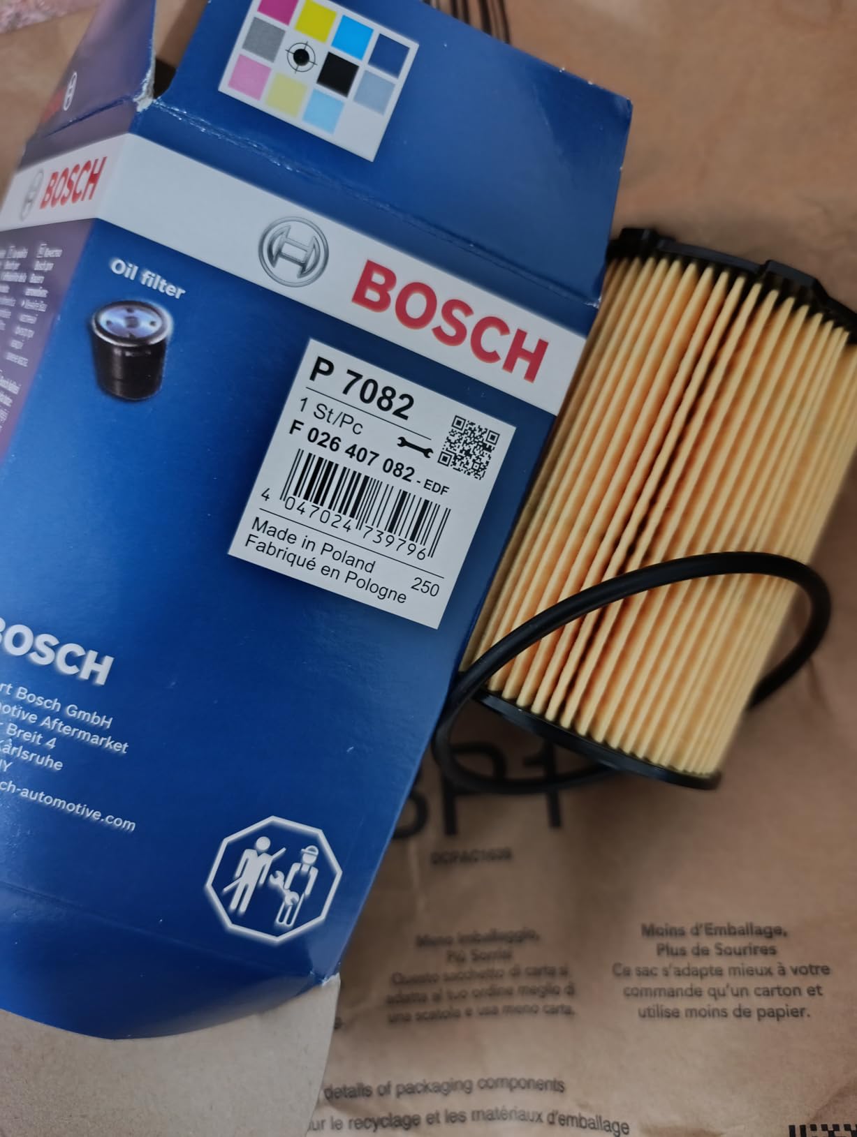 Bosch Filtri F026407082 filtro olio elemento filtrante 72 mm