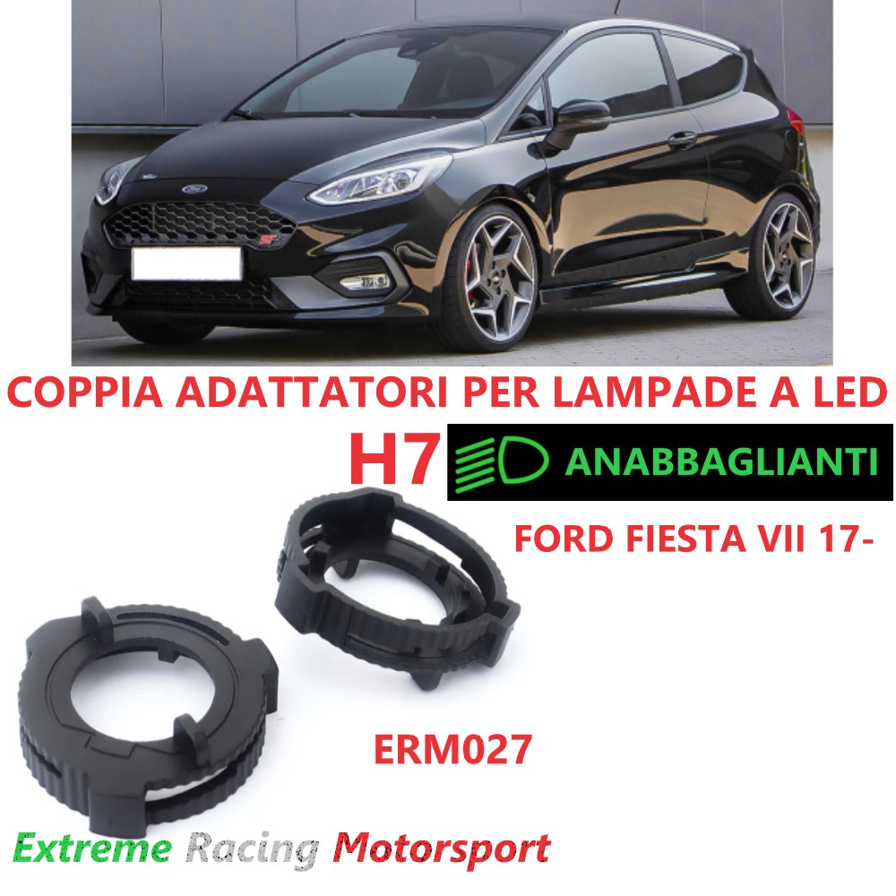 Xtreme Racing Accessori Illuminazione LED ERM027 Ford Fiesta VII 17- adattatori H7 LED coppia ABS