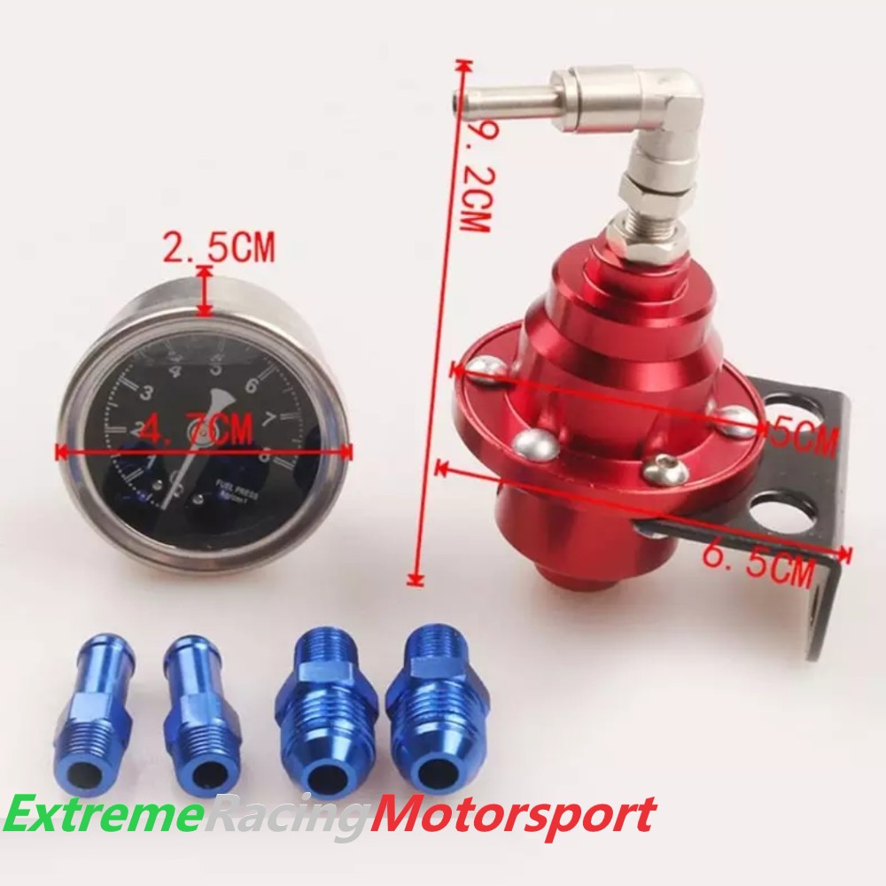 Xtreme Racing Impianto Carburante e Regolatori di Pressione Regolatore Pressione Benzina RED 0–8 bar